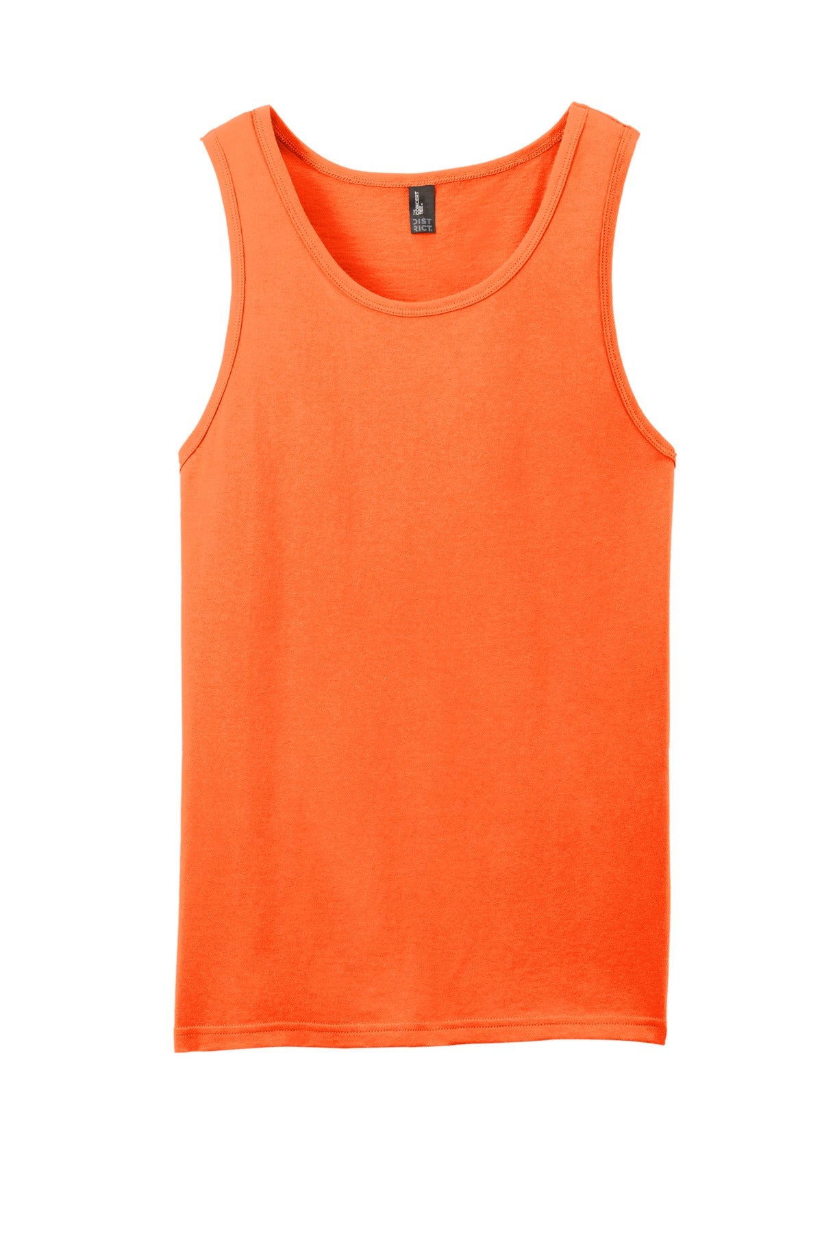 Custom Embroidered District T-Shirts  in Neon Orange