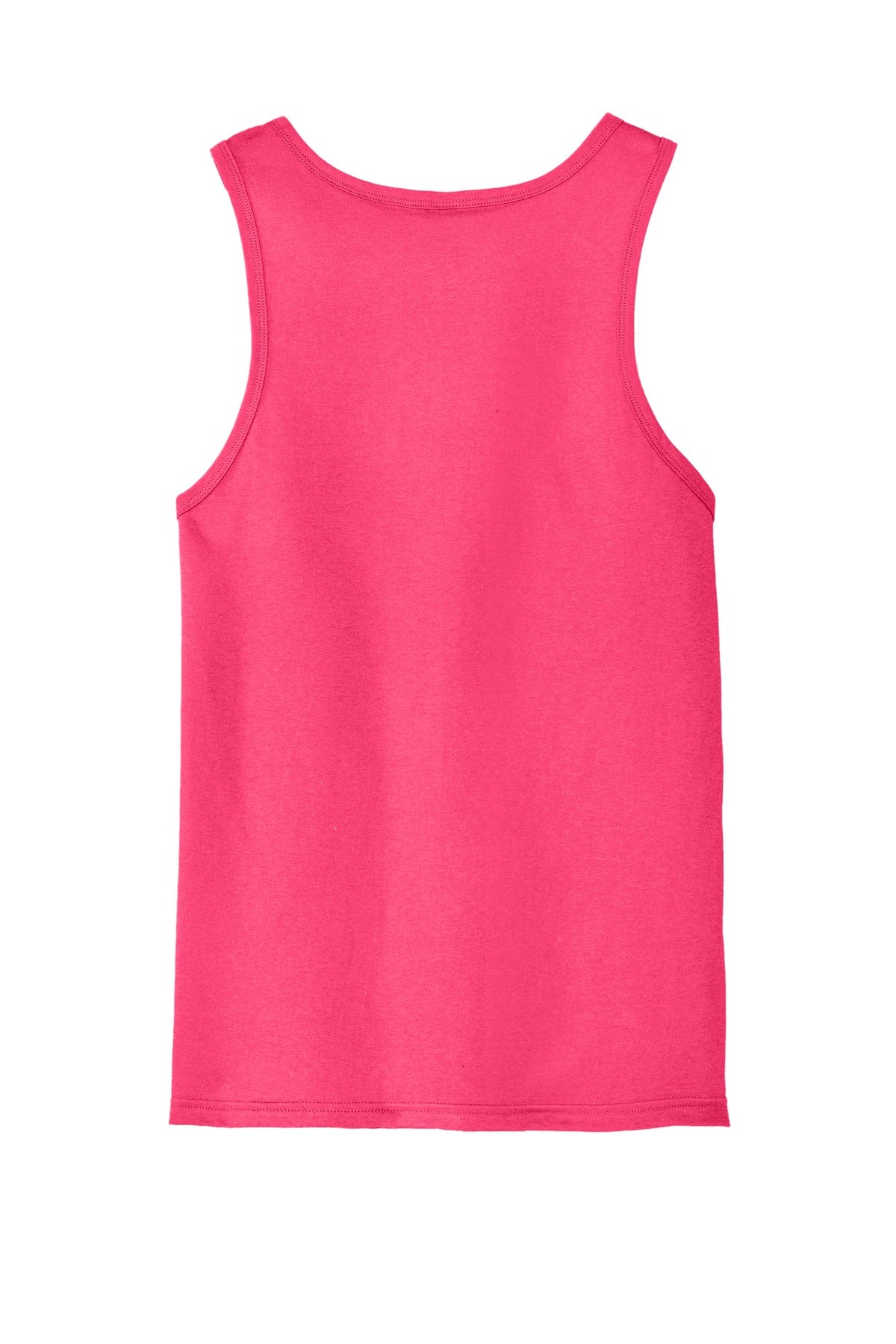 Custom Embroidered District T-Shirts  in Neon Pink