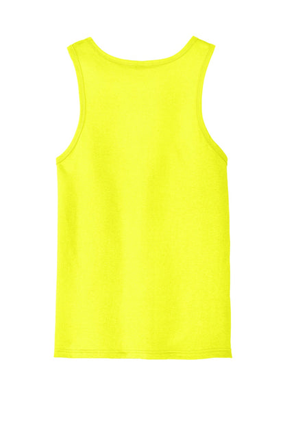 Custom Embroidered District T-Shirts  in Neon Yellow