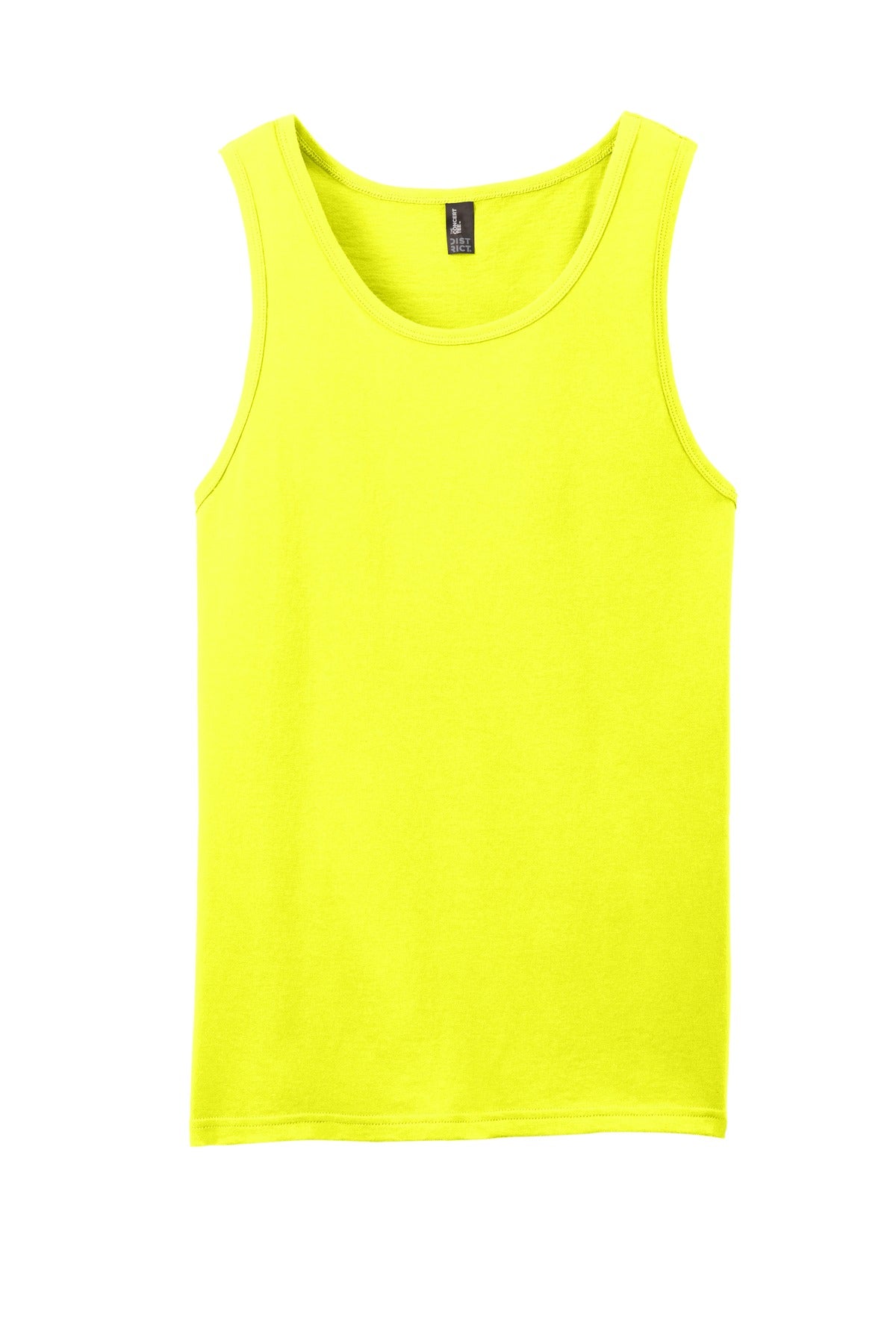 Custom Embroidered District T-Shirts  in Neon Yellow