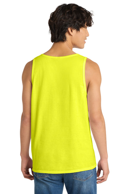 Custom Embroidered District T-Shirts  in Neon Yellow