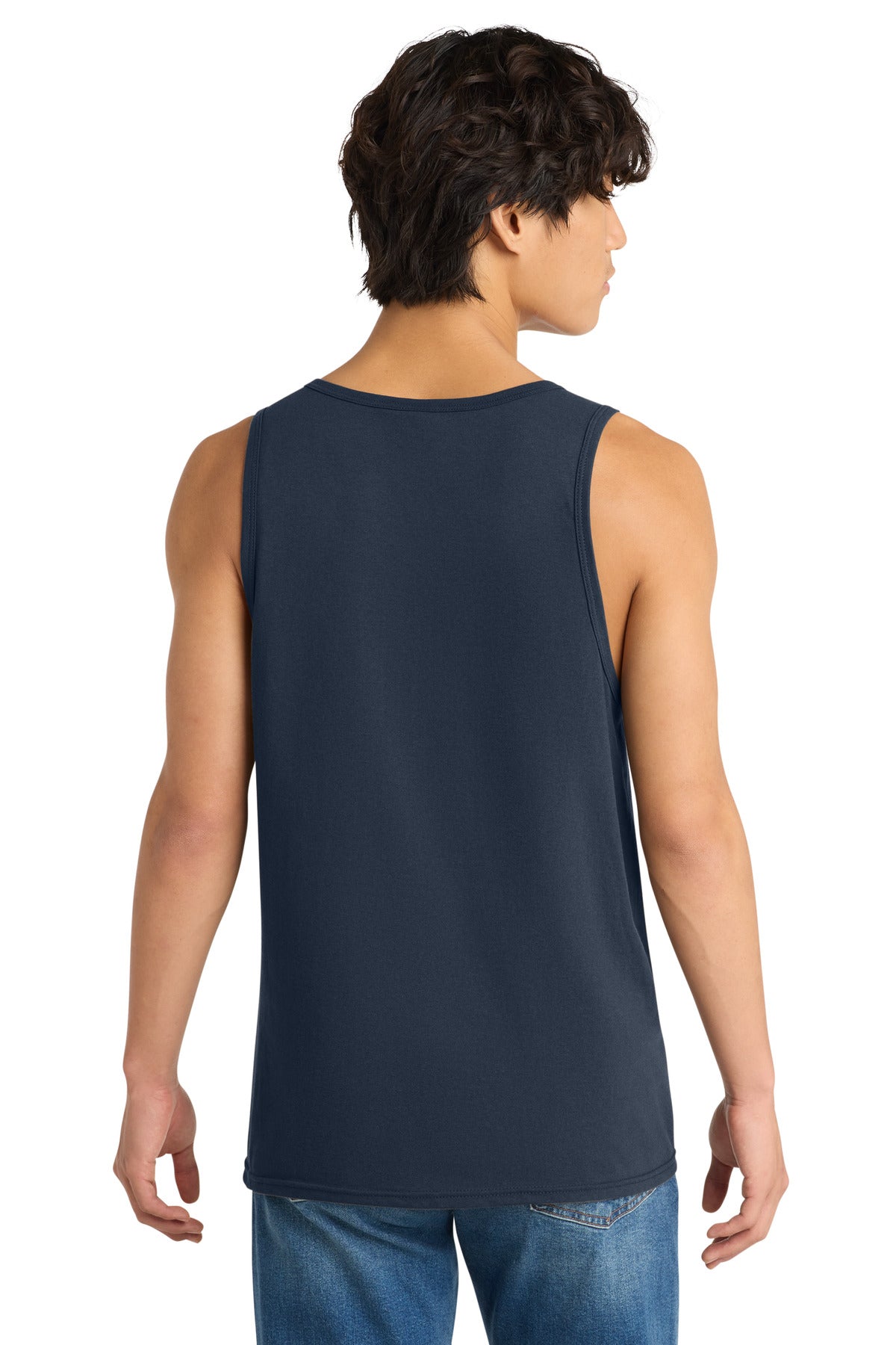 Custom Embroidered District T-Shirts  in New Navy