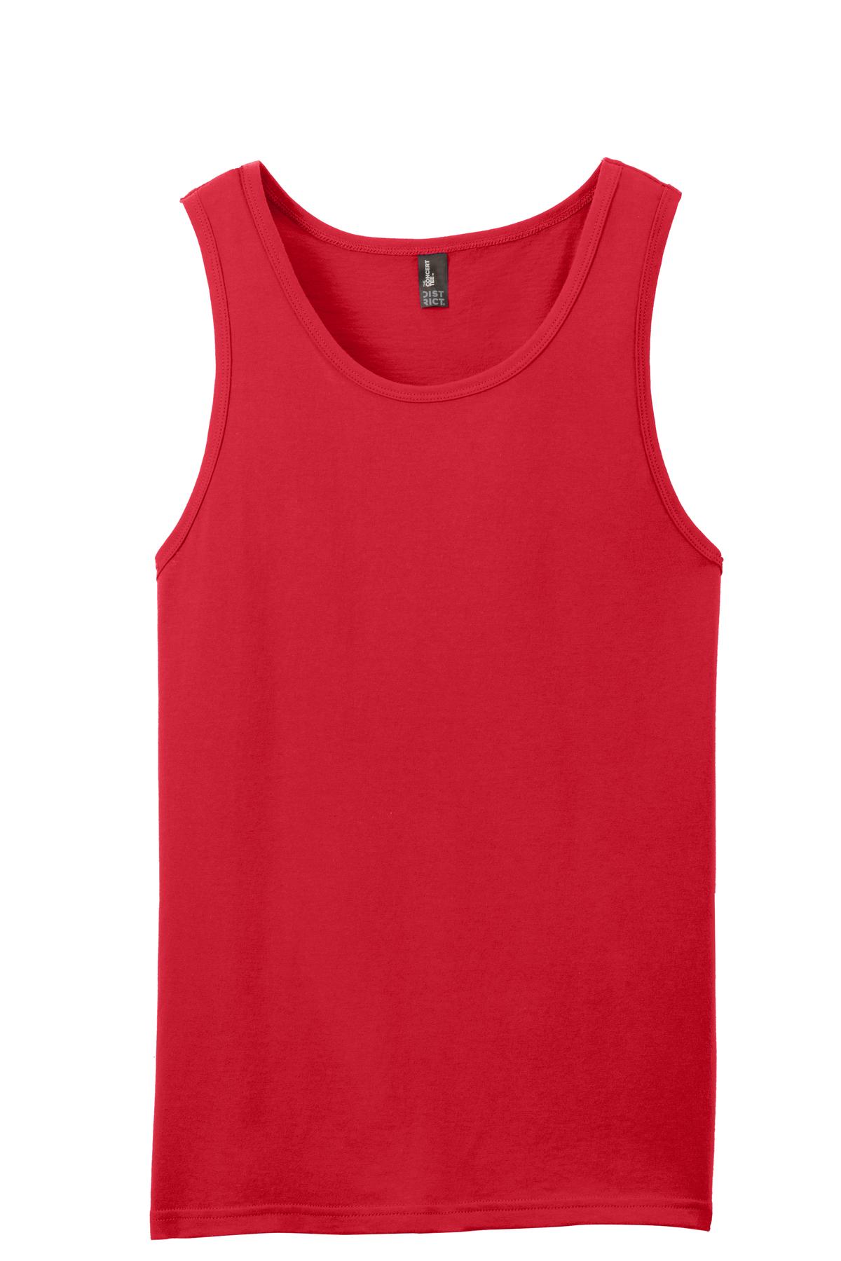 Custom Embroidered District T-Shirts  in New Red