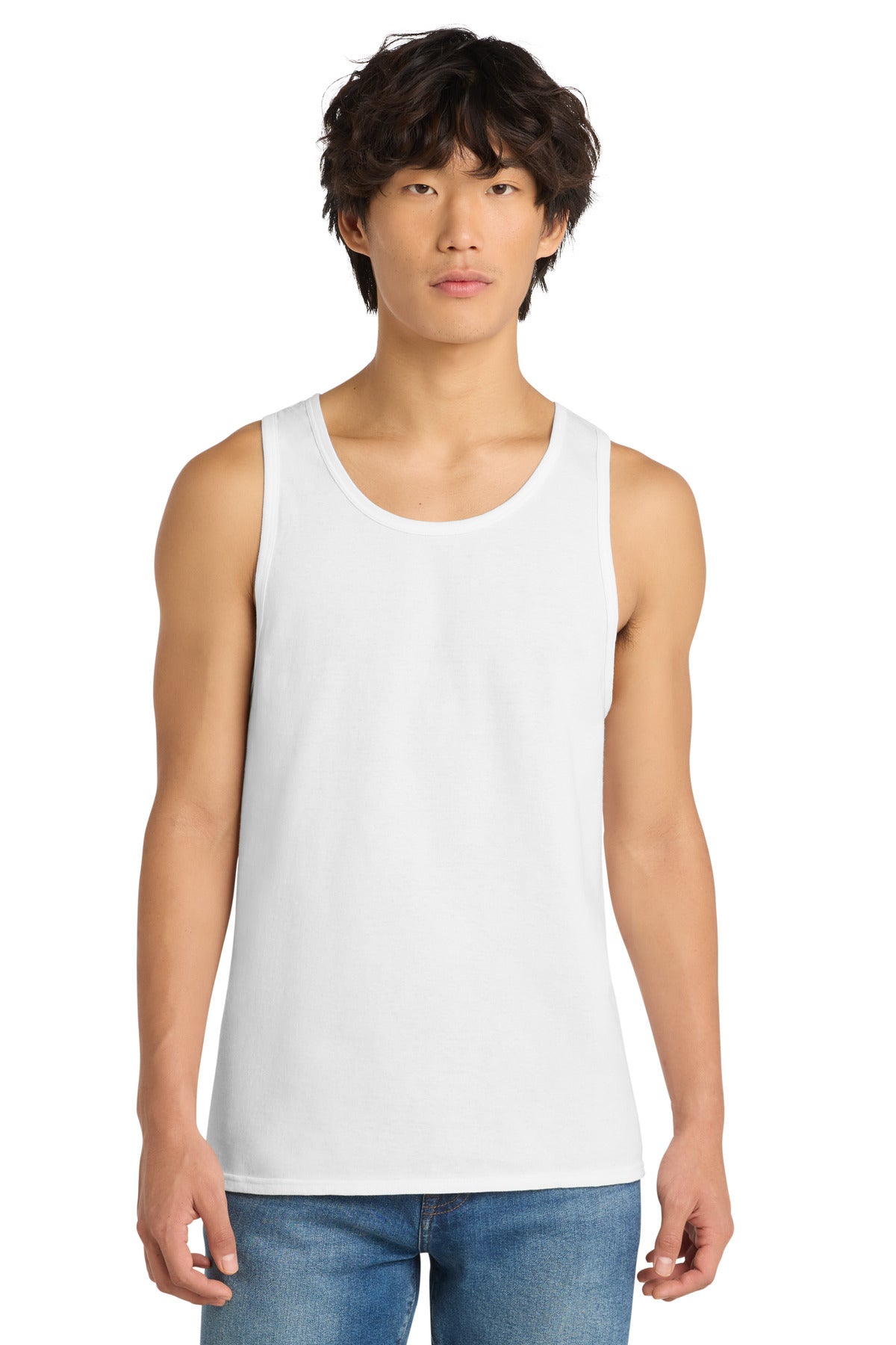 Custom Embroidered District T-Shirts  in White