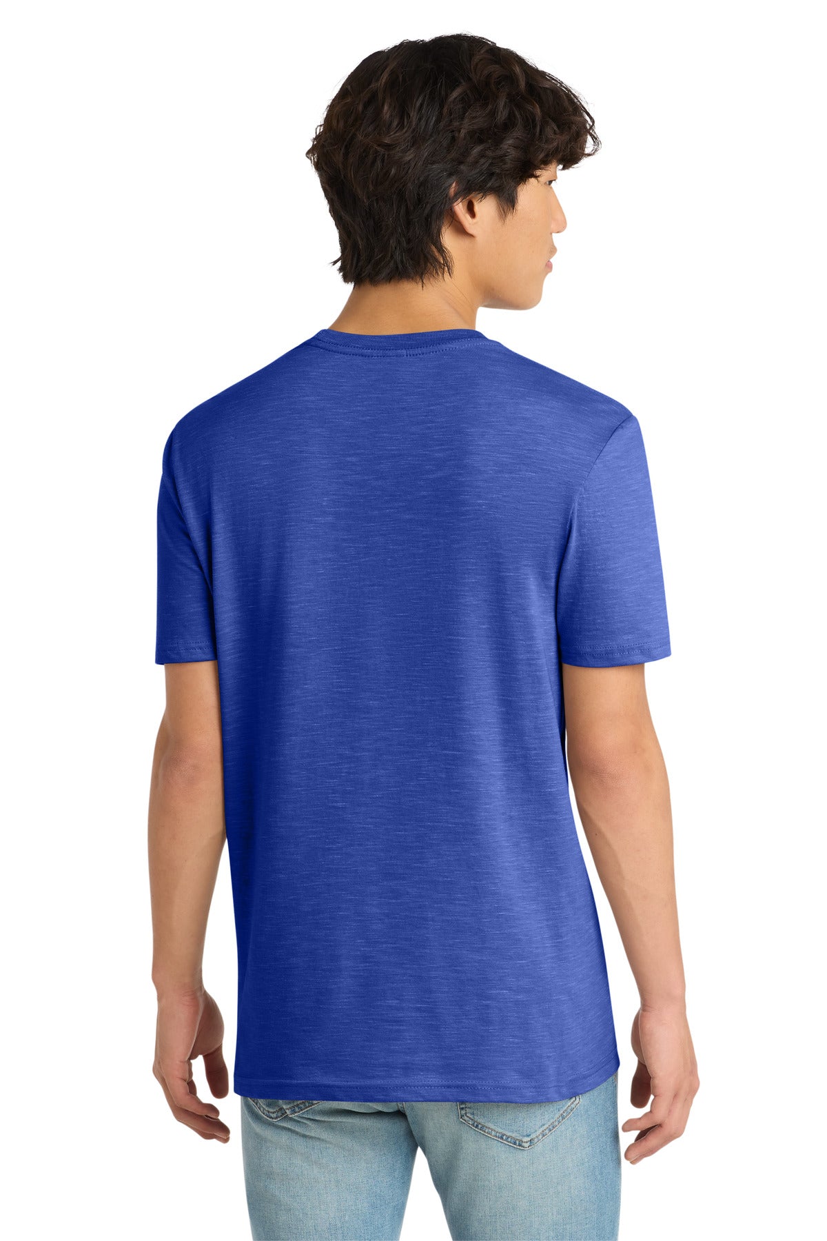 Custom Embroidered District T-Shirts  in Deep Royal