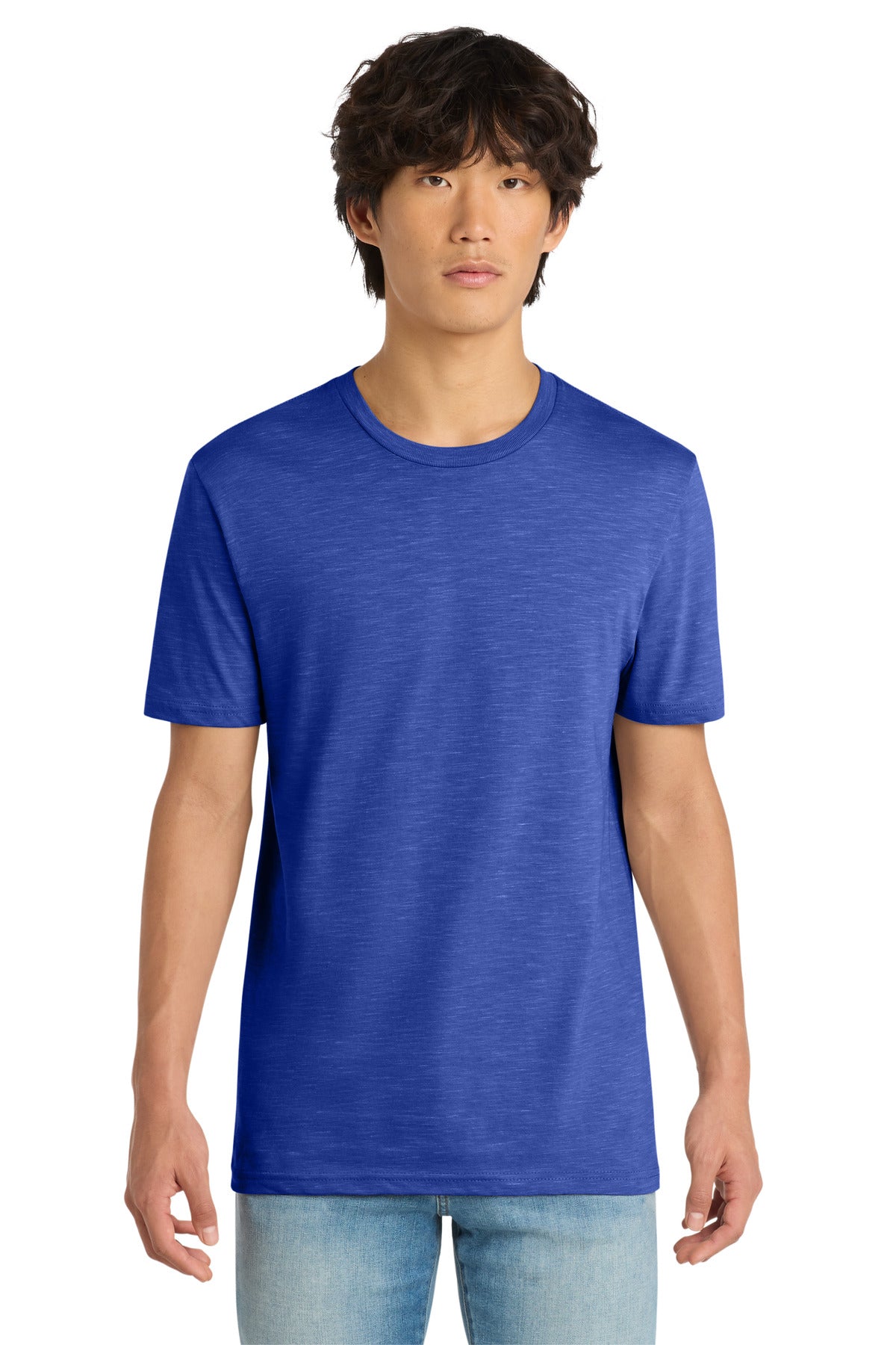Custom Embroidered District T-Shirts  in Deep Royal
