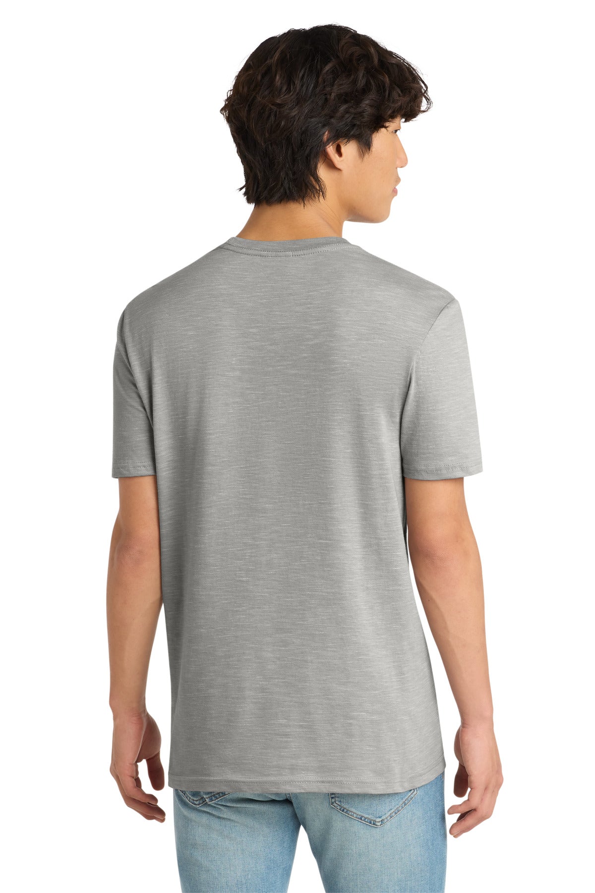Custom Embroidered District T-Shirts  in Light Grey