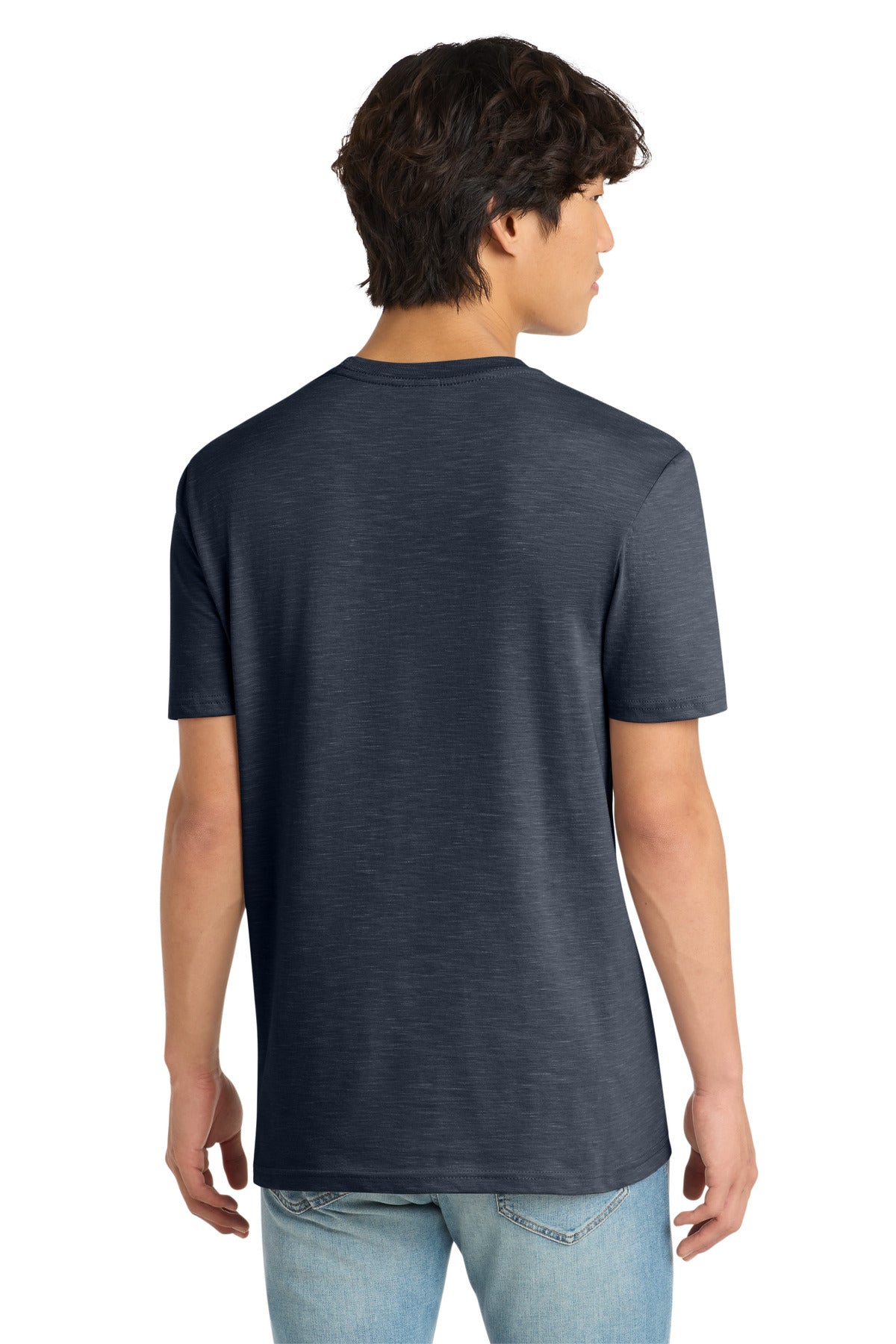 Custom Embroidered District T-Shirts  in New Navy