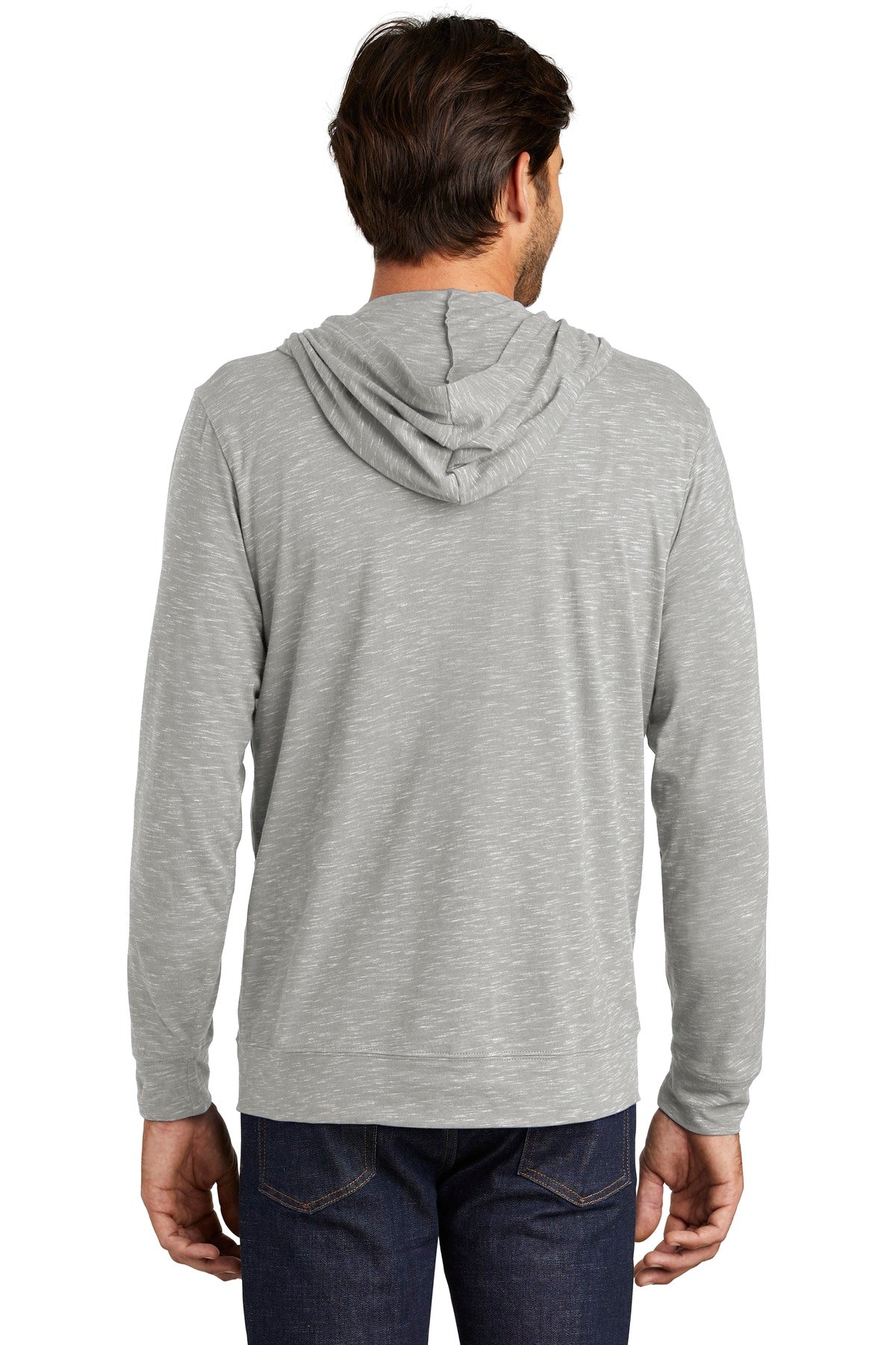 Custom Embroidered District  Medal Full-Zip Hoodie. DT565,Light Grey