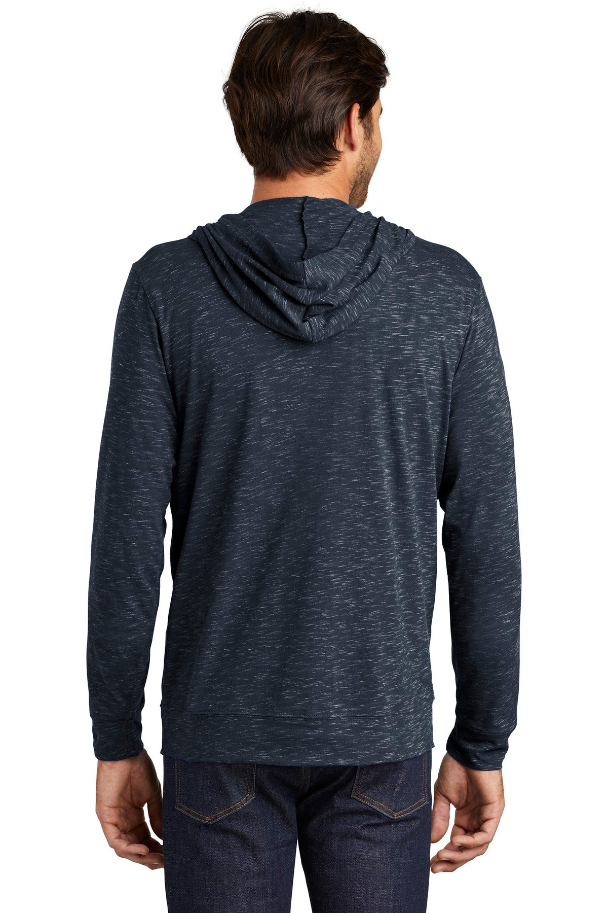 Custom Embroidered District  Medal Full-Zip Hoodie. DT565,New Navy