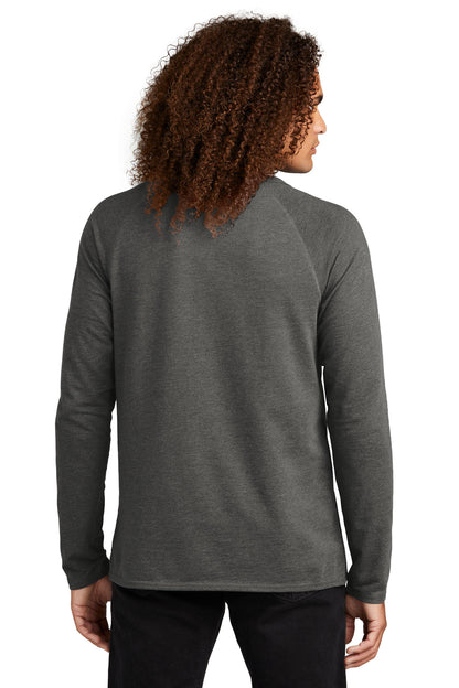 Custom Embroidered District Featherweight French Terry Long Sleeve Crewneck DT572,Washed Coal