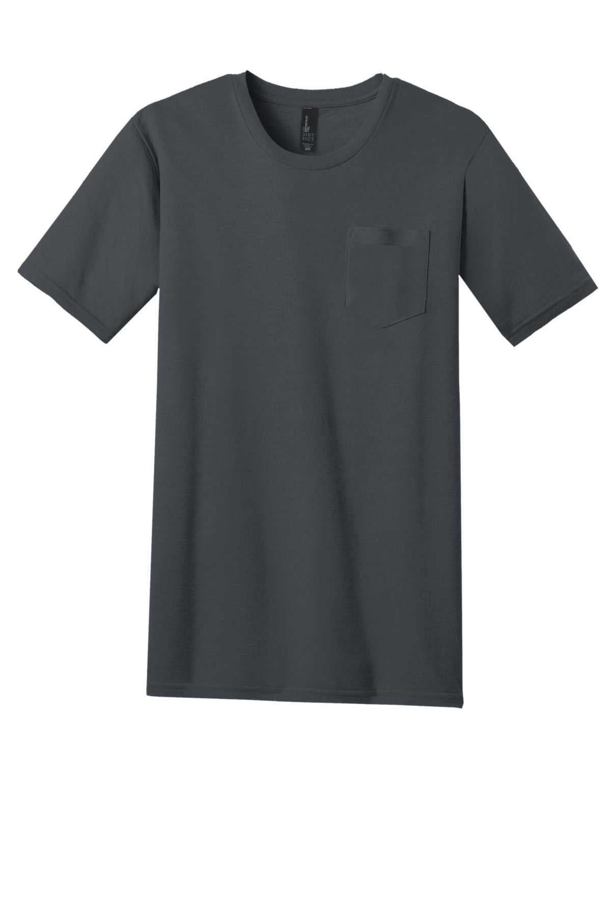 Custom Embroidered District T-Shirts  in Charcoal