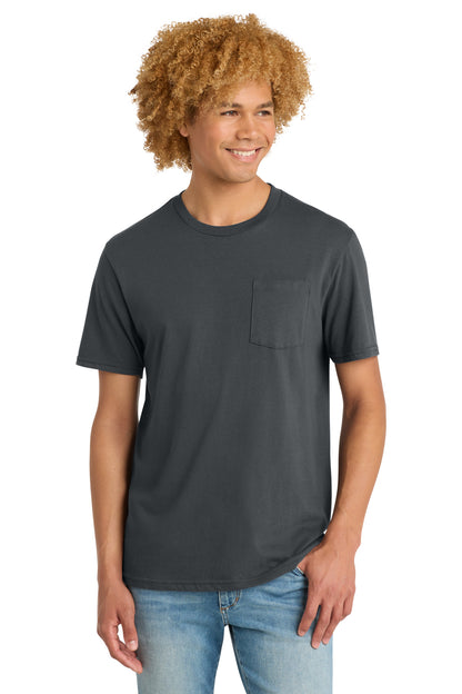 Custom Embroidered District T-Shirts  in Charcoal