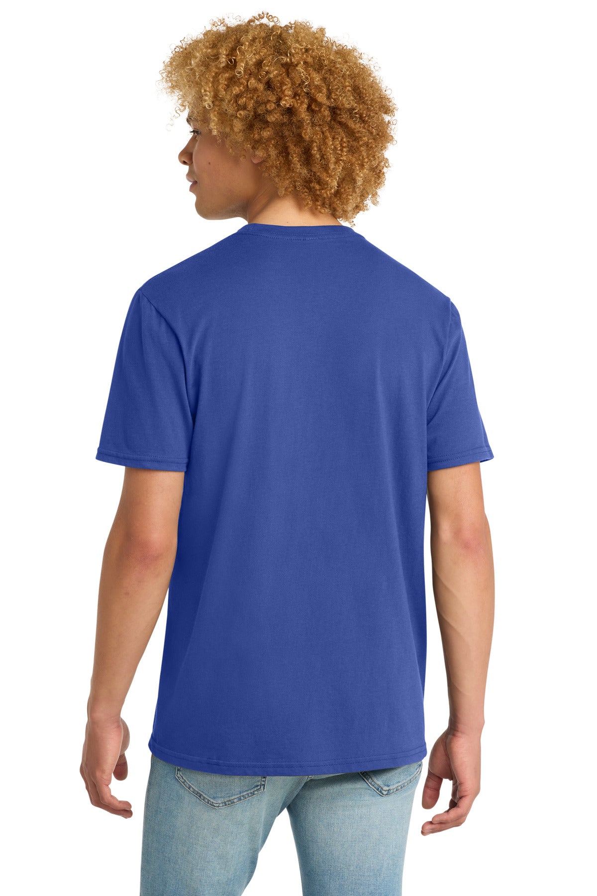 Custom Embroidered District T-Shirts  in Deep Royal