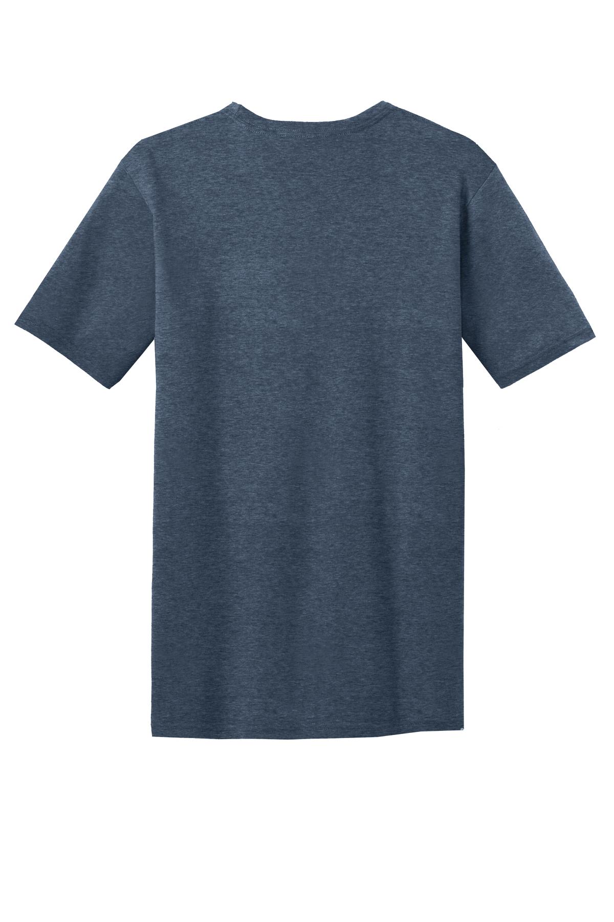 Custom Embroidered District T-Shirts  in Heathered Navy