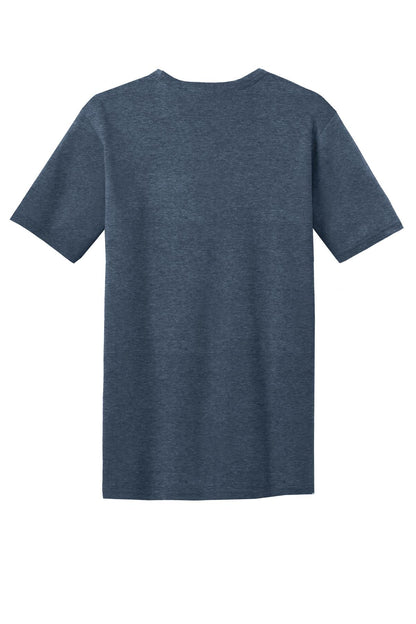 Custom Embroidered District T-Shirts  in Heathered Navy