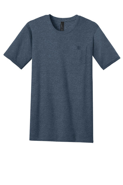 Custom Embroidered District T-Shirts  in Heathered Navy