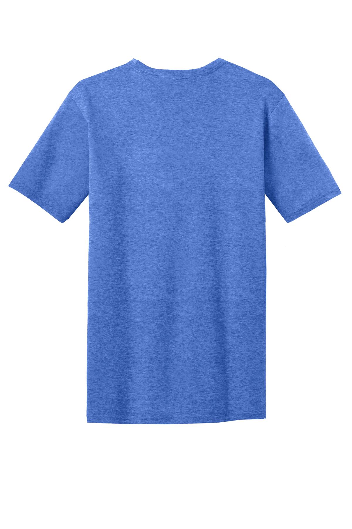 Custom Embroidered District T-Shirts  in Heathered Royal
