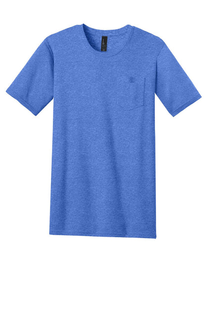 Custom Embroidered District T-Shirts  in Heathered Royal