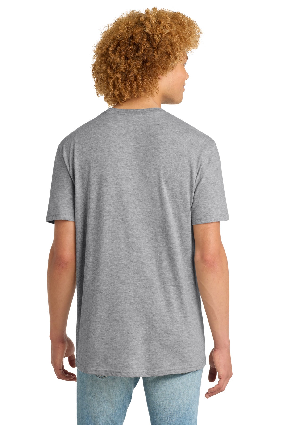 Custom Embroidered District T-Shirts  in Light Heather Grey
