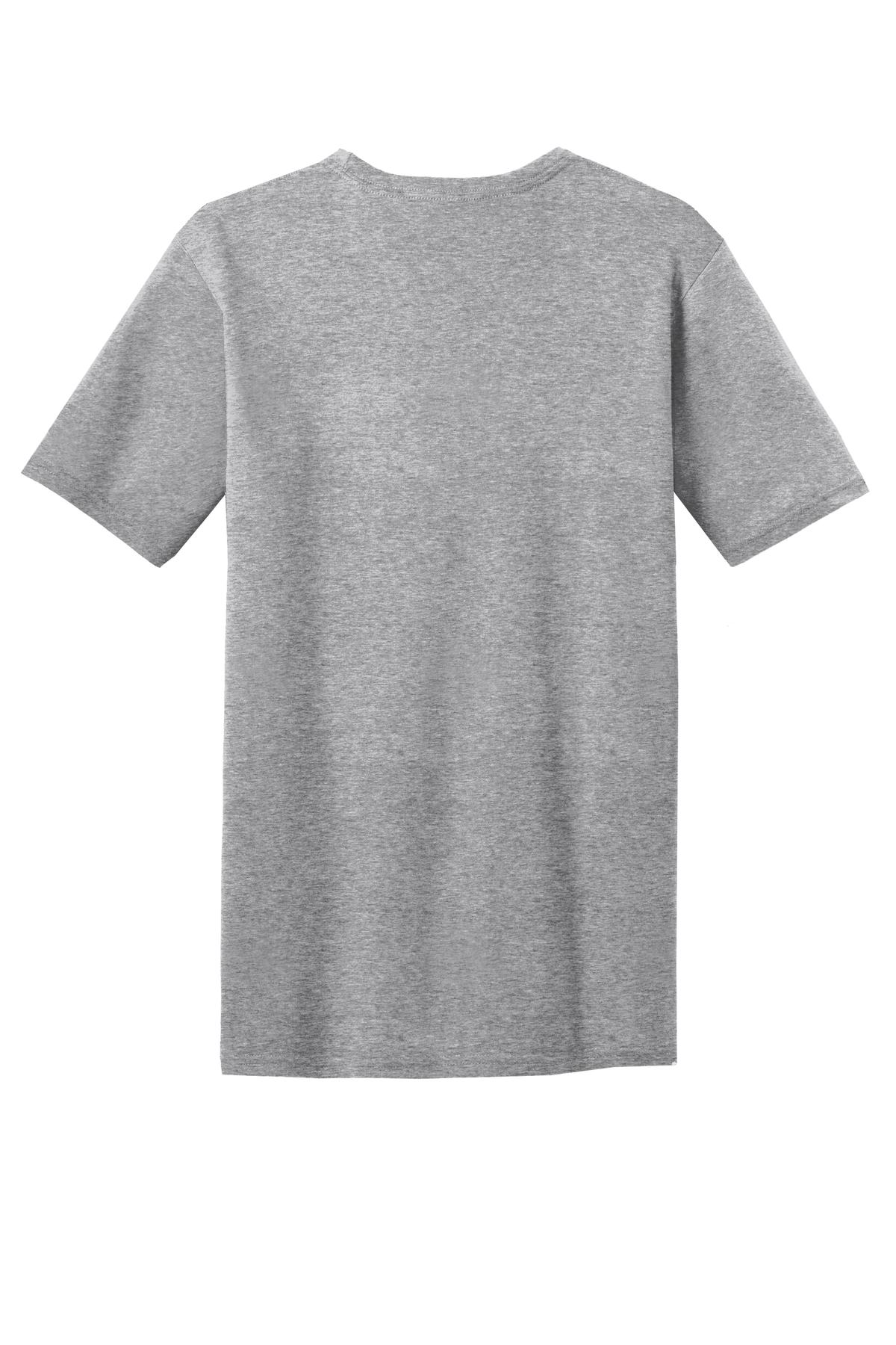 Custom Embroidered District T-Shirts  in Light Heather Grey