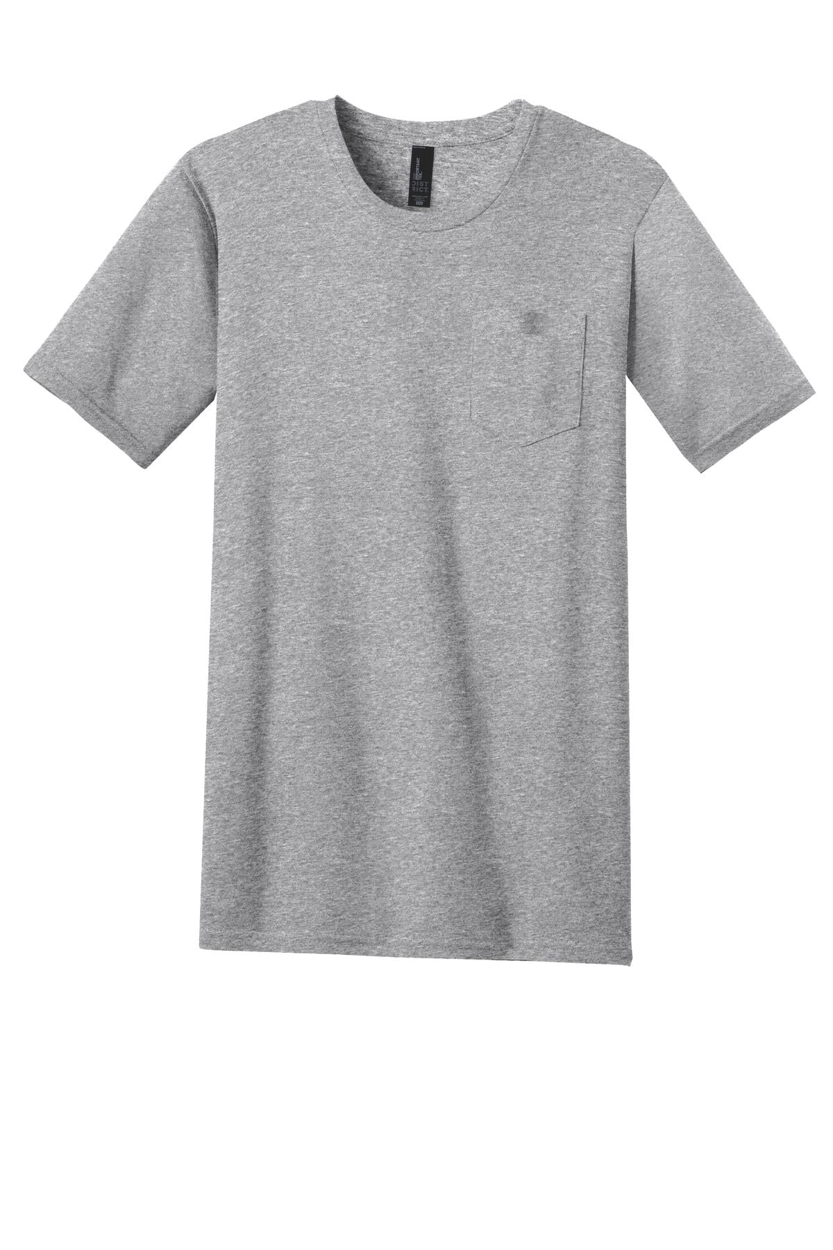 Custom Embroidered District T-Shirts  in Light Heather Grey