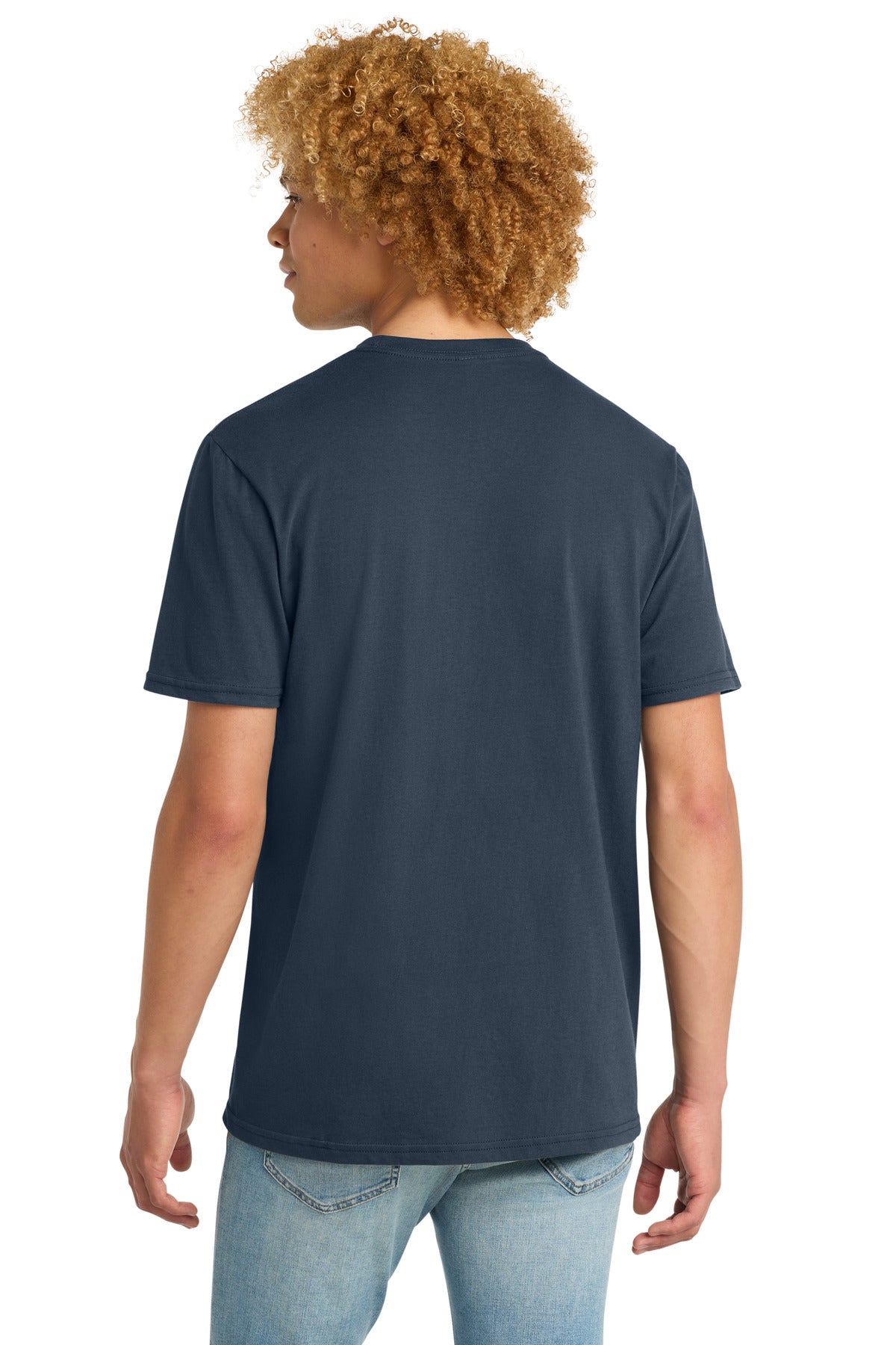 Custom Embroidered District T-Shirts  in New Navy