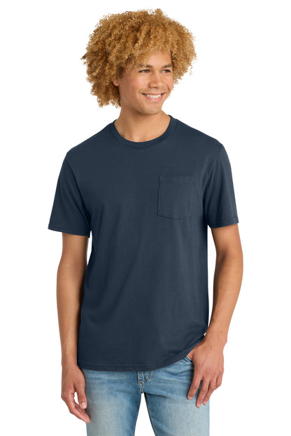 Custom Embroidered District T-Shirts  in New Navy