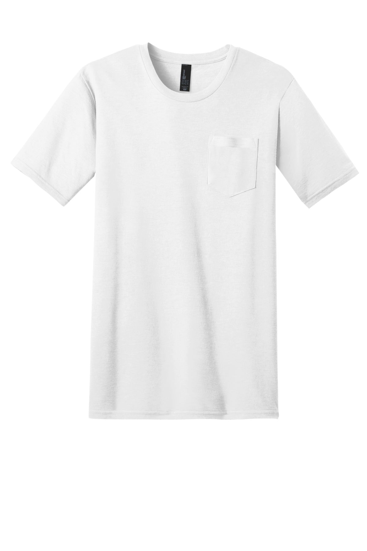 Custom Embroidered District T-Shirts  in White