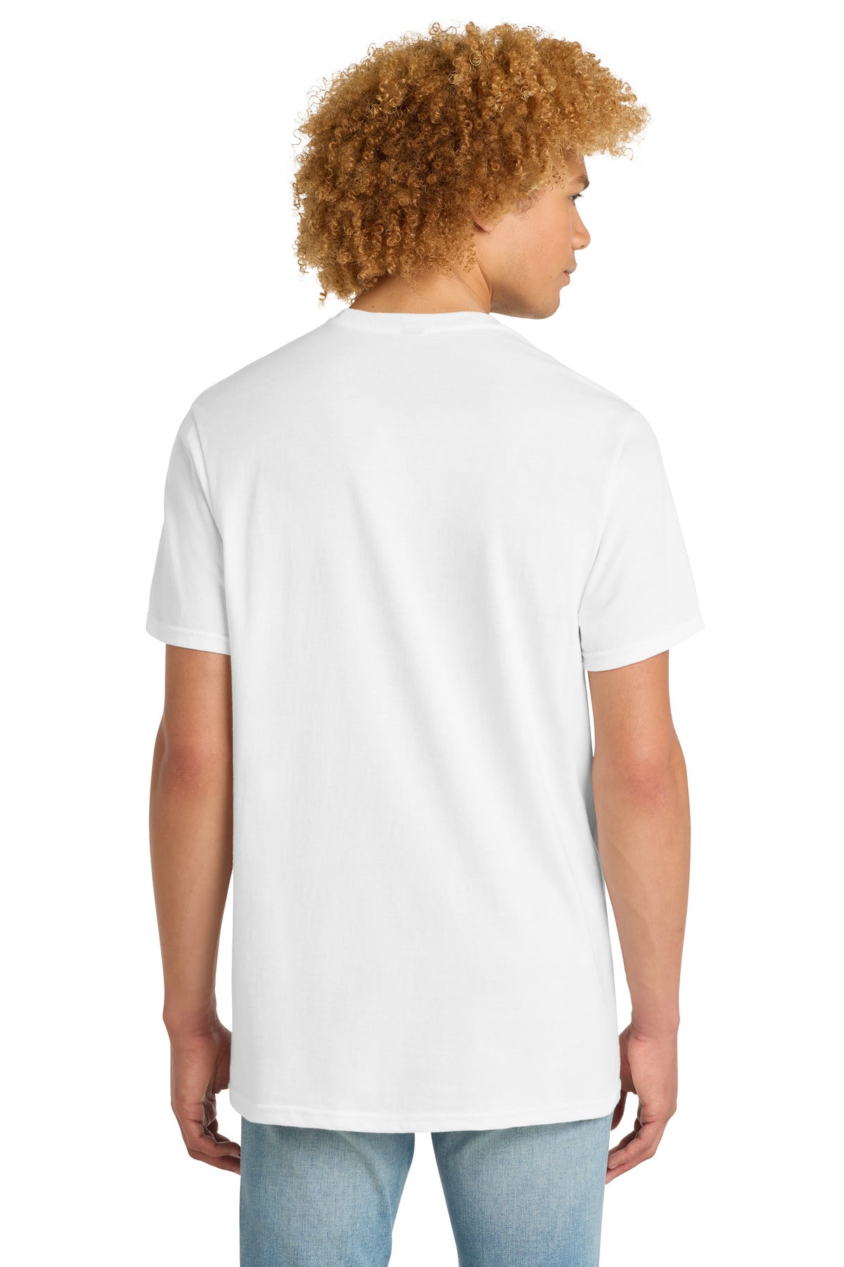 Custom Embroidered District T-Shirts  in White