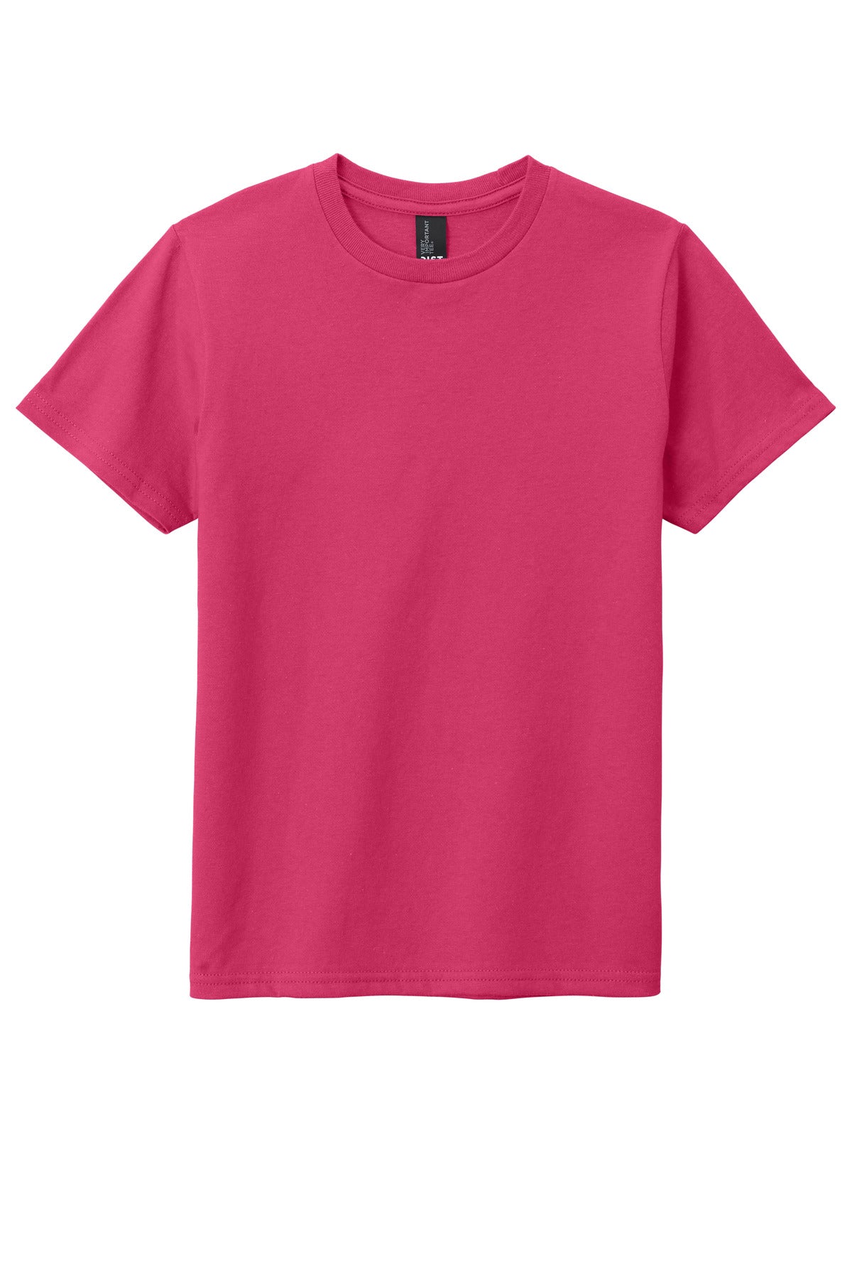 Custom Embroidered District T-Shirts  in Flush Pink