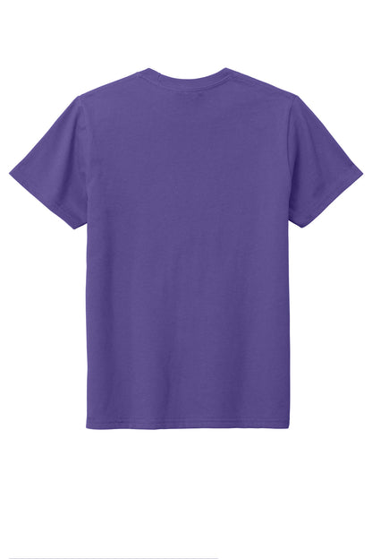 Custom Embroidered District T-Shirts  in Purple