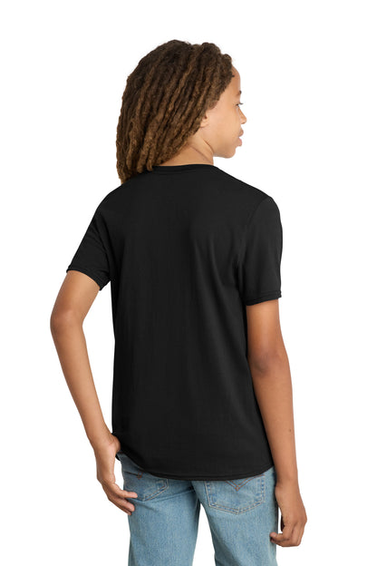 Custom Embroidered District T-Shirts  in Black