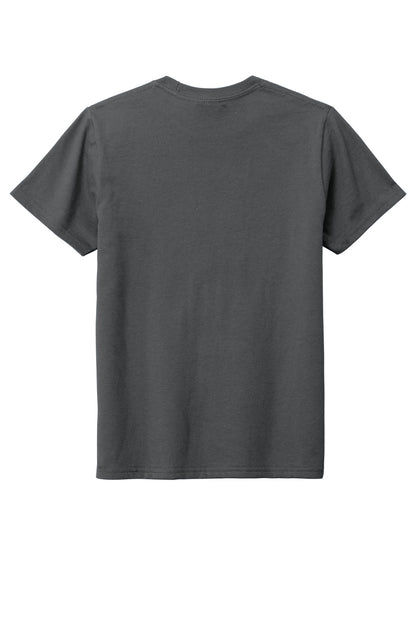 Custom Embroidered District T-Shirts  in Charcoal