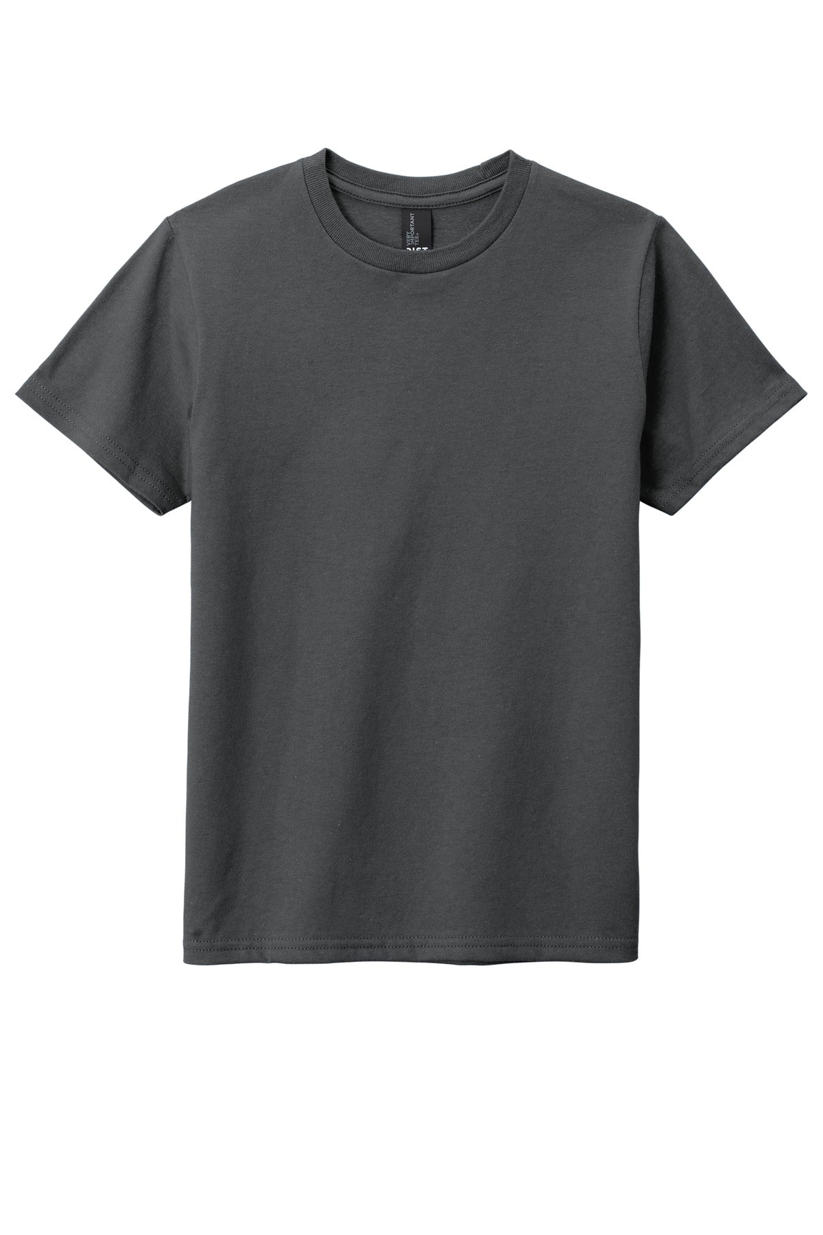 Custom Embroidered District T-Shirts  in Charcoal