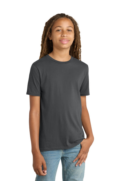 Custom Embroidered District T-Shirts  in Charcoal