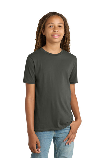 Custom Embroidered District T-Shirts  in Deepest Grey