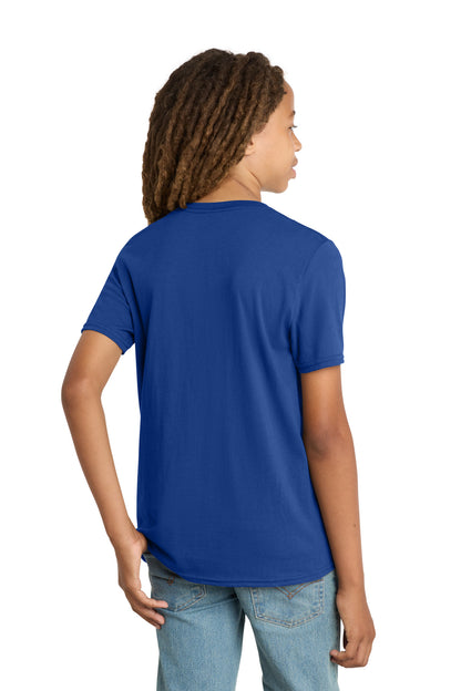 Custom Embroidered District T-Shirts  in Deep Royal