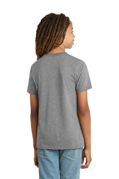 Custom Embroidered District T-Shirts  in Grey Frost