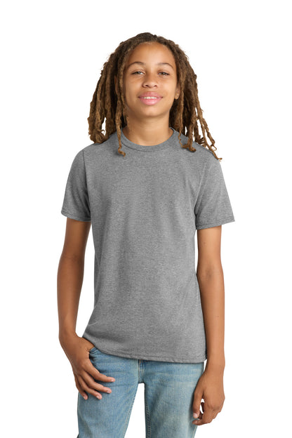 Custom Embroidered District T-Shirts  in Grey Frost