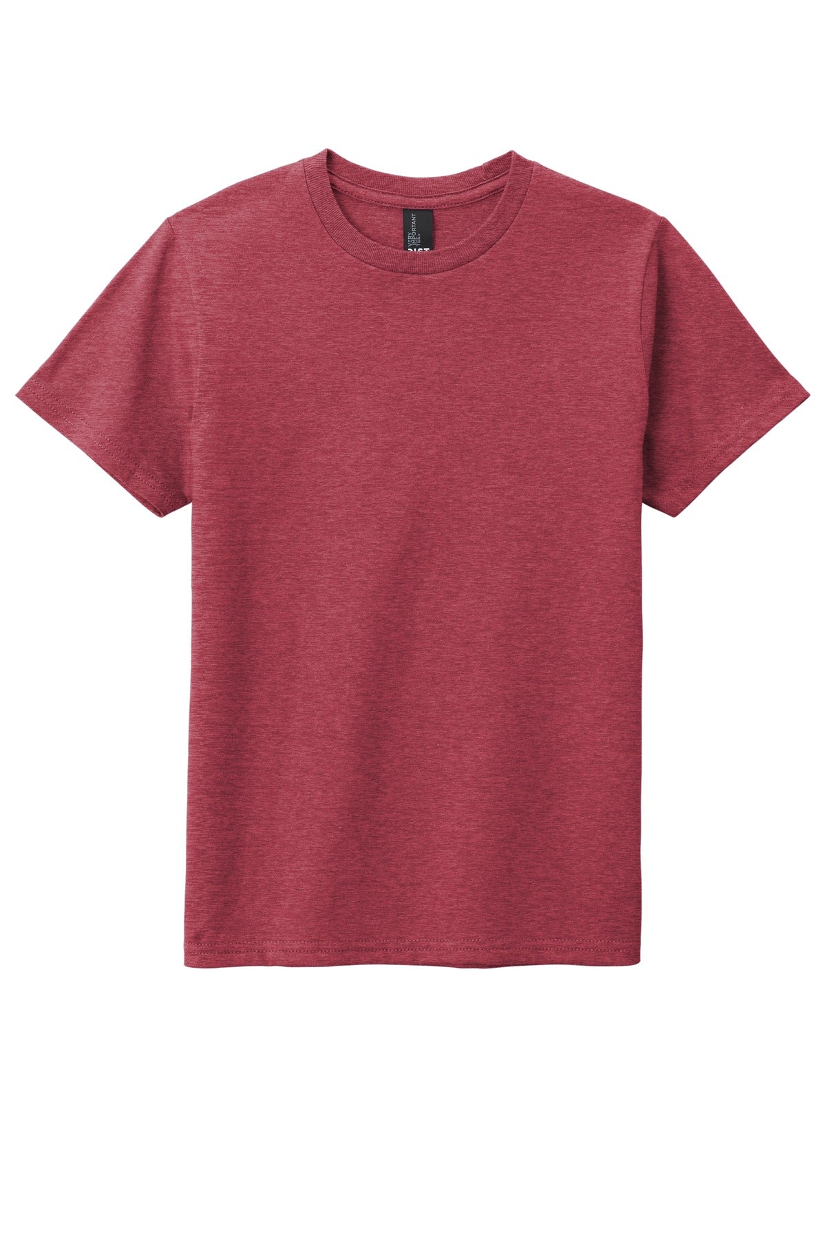 Custom Embroidered District T-Shirts  in Heathered Cardinal
