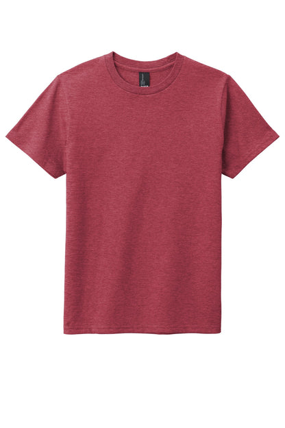 Custom Embroidered District T-Shirts  in Heathered Cardinal