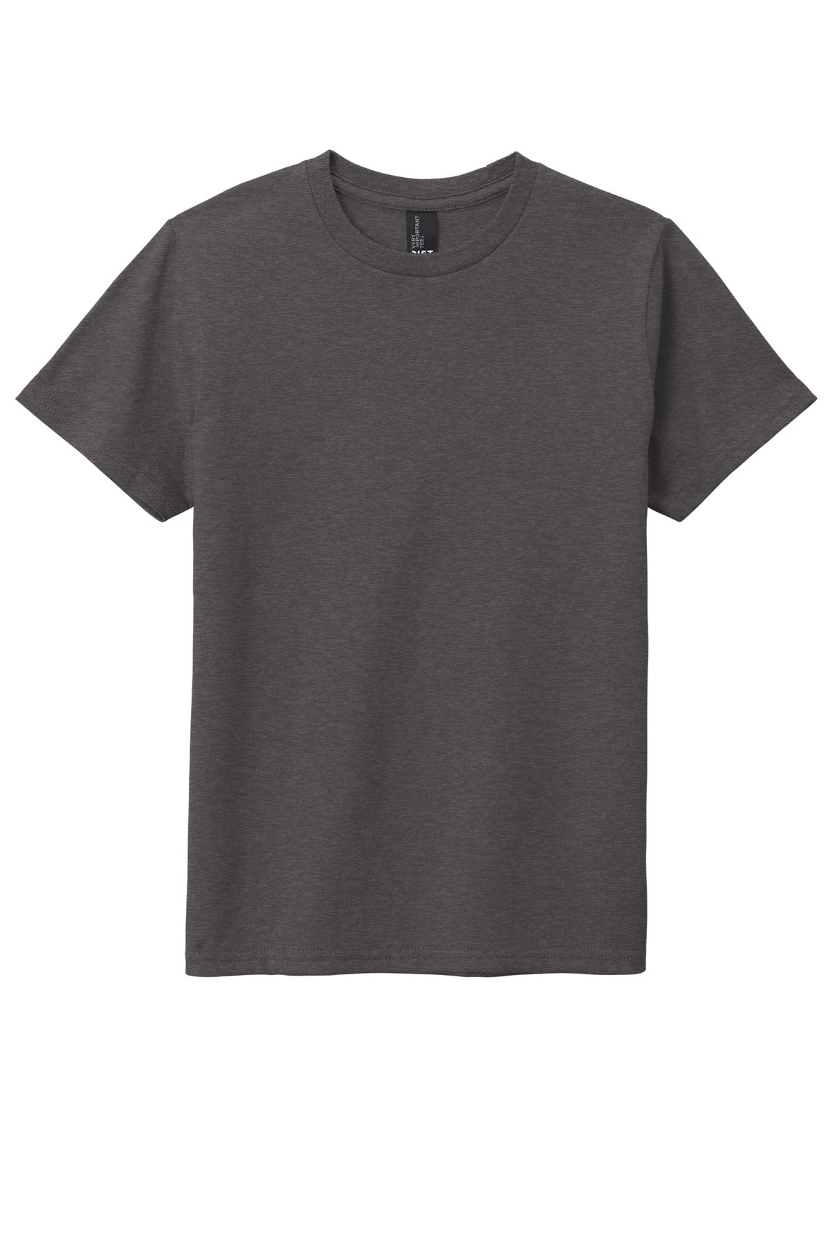 Custom Embroidered District T-Shirts  in Heathered Charcoal