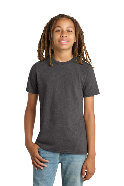 Custom Embroidered District T-Shirts  in Heathered Charcoal