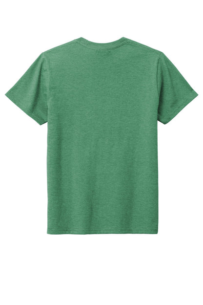 Custom Embroidered District T-Shirts  in Heathered Kelly Green