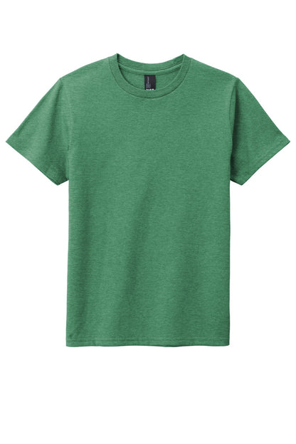 Custom Embroidered District T-Shirts  in Heathered Kelly Green