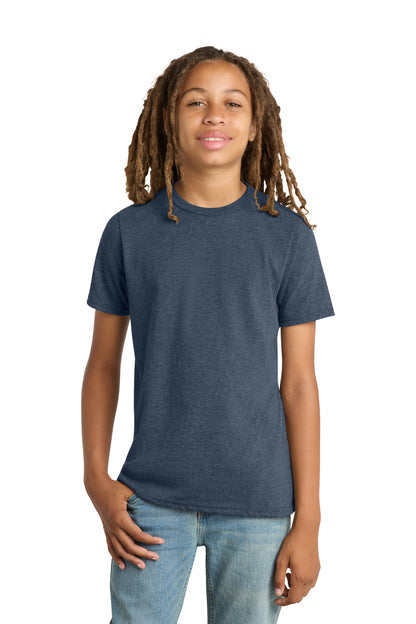 Custom Embroidered District T-Shirts  in Heathered Navy