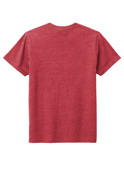 Custom Embroidered District T-Shirts  in Heathered Red