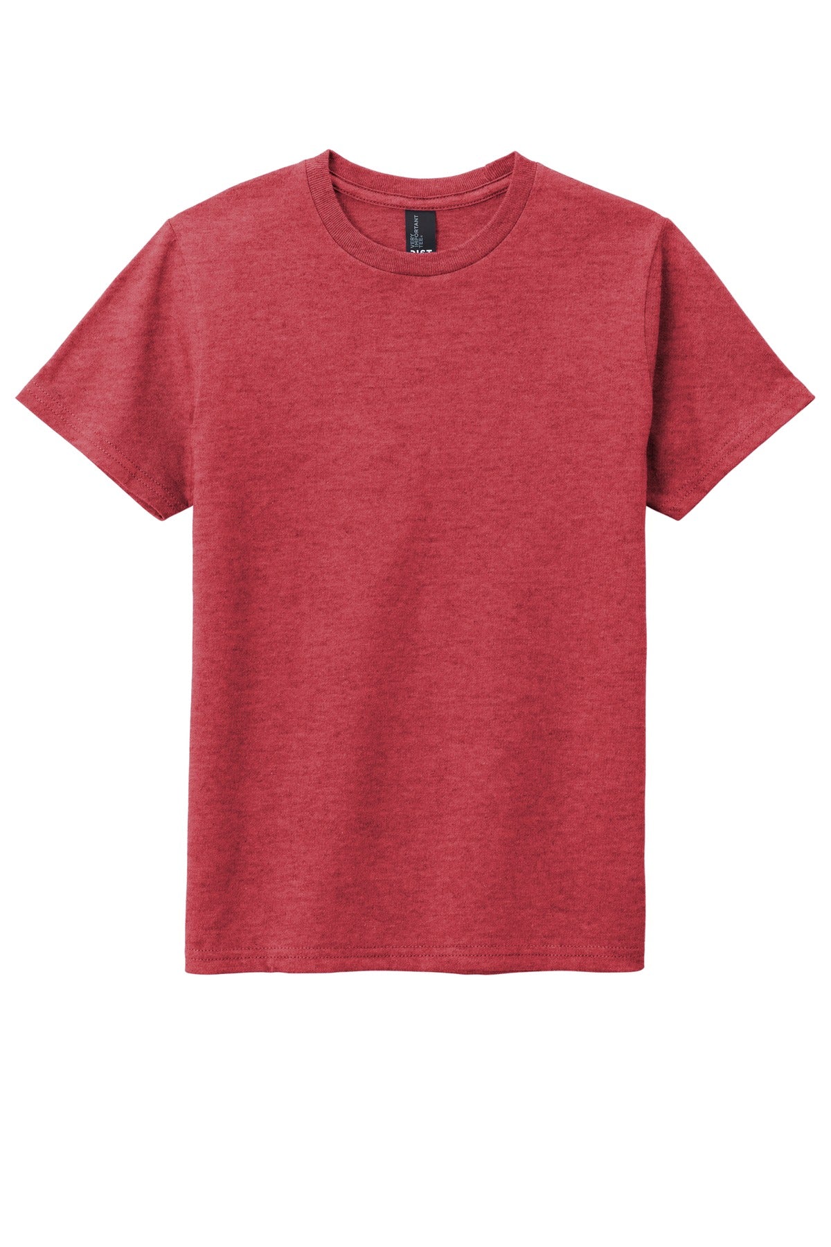 Custom Embroidered District T-Shirts  in Heathered Red