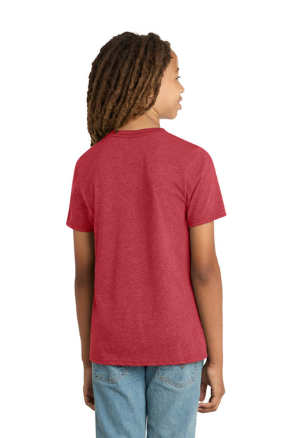 Custom Embroidered District T-Shirts  in Heathered Red